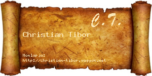Christian Tibor névjegykártya